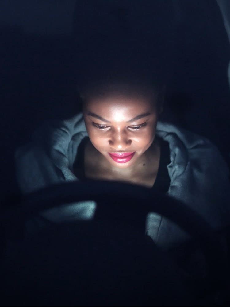 Using phone in dark vehicle